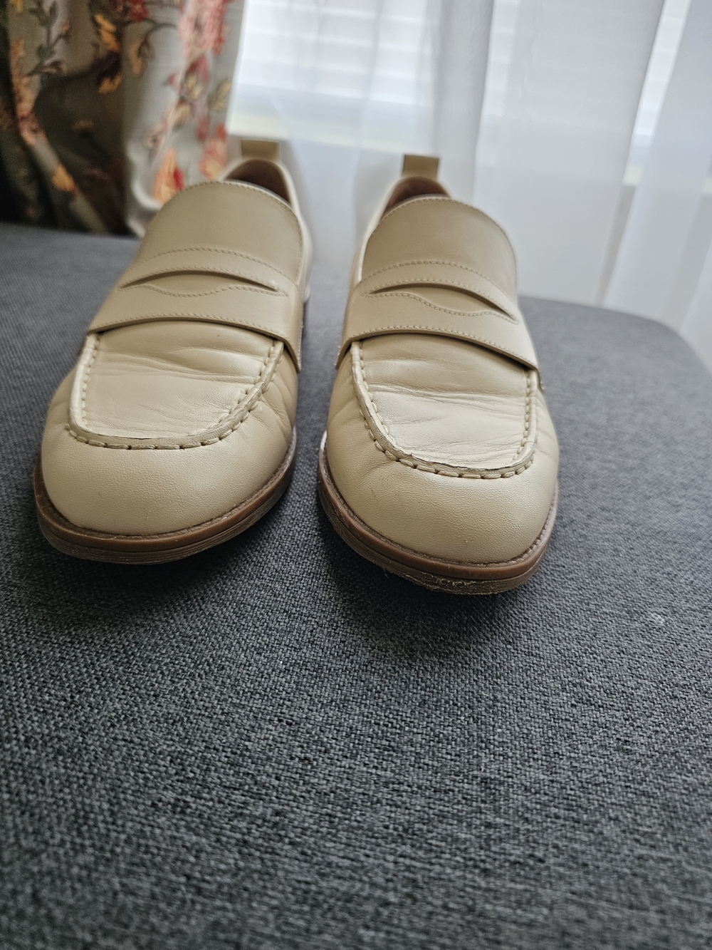 Cole Haan Cream Leather Penny Loafers - Picture 3 of 7